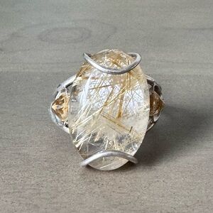 Rutilated Quartz & Citrine Ring